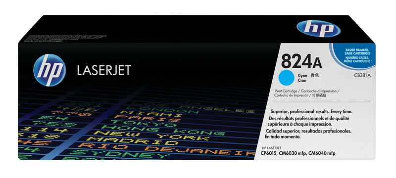 HP Original 824A LaserJet-tonerpatron, cyan