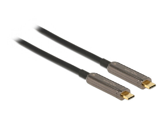 DeLOCK 84122 USB-kabel USB 3.2 Gen 1 (3.1 Gen 1) 20 m USB C 21,6 Gbit/sek. Sort, Sølv
