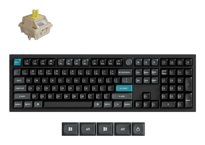 Keychron Q6 Ultra 8K tastatur Universel USB + RF Wireless + Bluetooth Sort