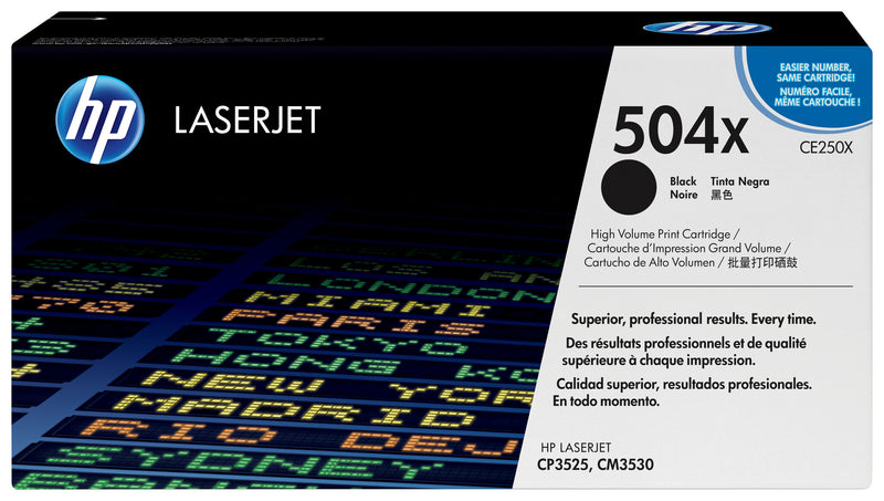 HP Original 504X LaserJet-tonerpatron med høj kapacitet, sort