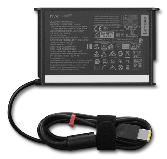 Lenovo 4X21L38724 strømadapter og vekselret Indendørs Sort
