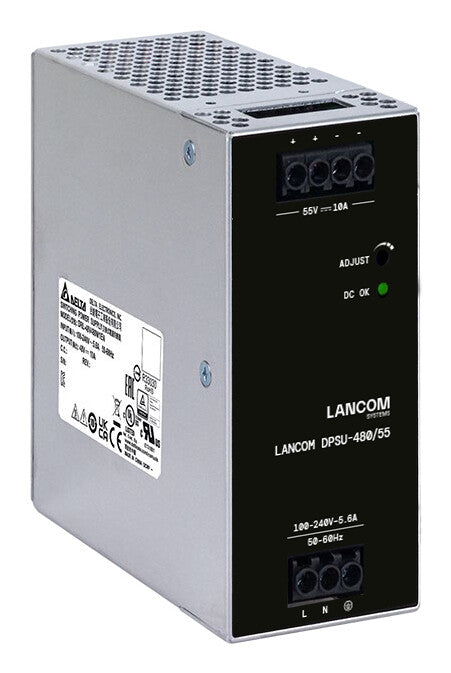 LANCOM DPSU-480/55 enhed til strømforsyning 480 W TS35 DIN Sort, Stål