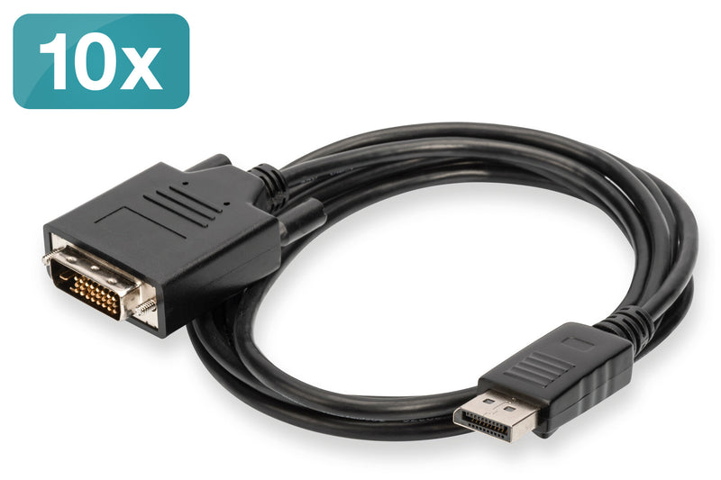 Digitus AK-990900-020-S videokabel adapter 2 m DisplayPort DVI-D Sort