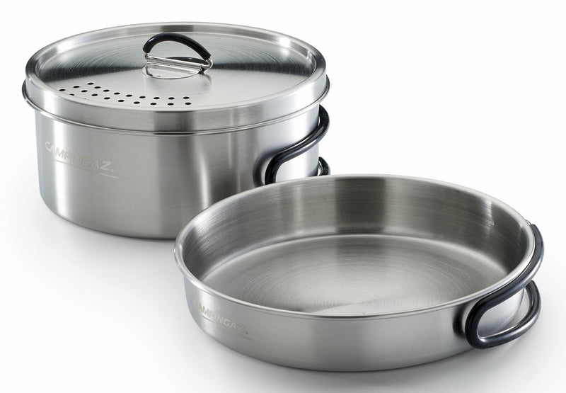 Campingaz Topf-Set Trekking Kit 3-teilig edelstahl 1 Topf+ 1 Deckel+ 1 camping bordsæt Rustfrit stål