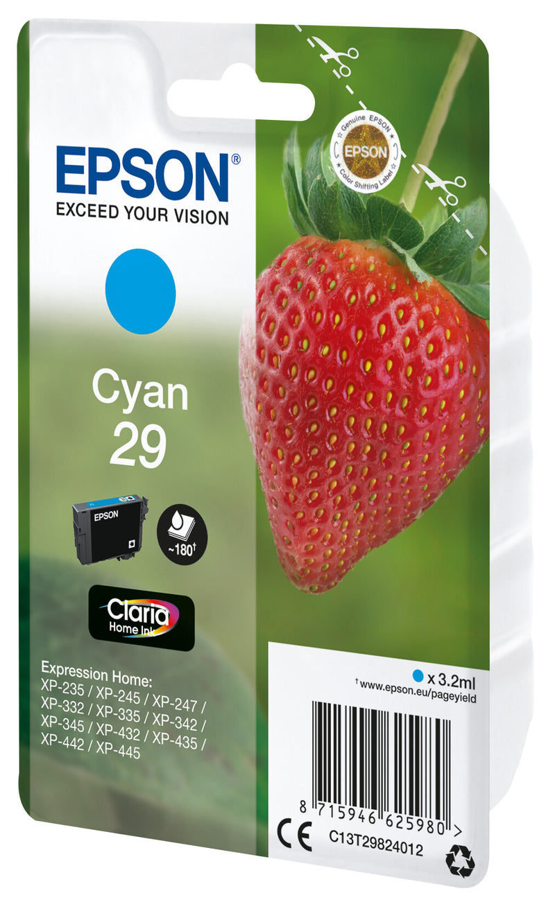 Epson Strawberry C13T29824012 blækpatron 1 stk Original Standard udbytte Blå