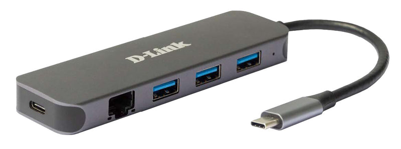 D-Link DUB-2334 dockingstation Ledningsført USB Type-C Grå
