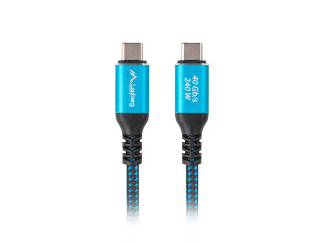 Lanberg CA-CMCM-44CU-0005-BK USB-kabel USB4 Gen 2x2 0,5 m USB C 40 Gbit/sek. 240 W Sort, Blå