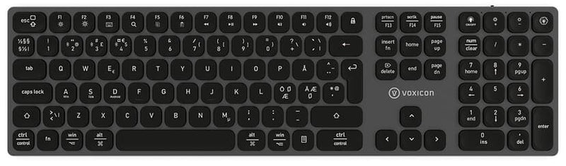 Voxicon DK-PX1-BT/B tastatur Universel Bluetooth QWERTY Nordisk Sort