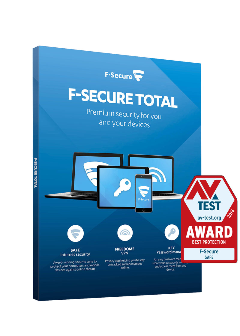 F-Secure Total Sikkerhedsprogrammer Op til 5 enheder 1 år
