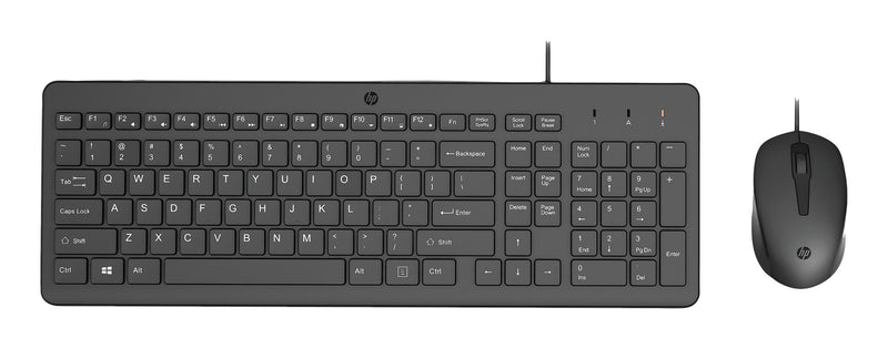 HP 150 WIRED MOUSE/KB COMBO FR tastatur Mus inkluderet Hjemme/kontor USB Sort