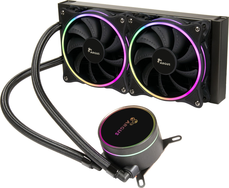 Inter-Tech LC-240 RGB Processor Alt-i-en væskekøler 12 cm Sort 1 stk