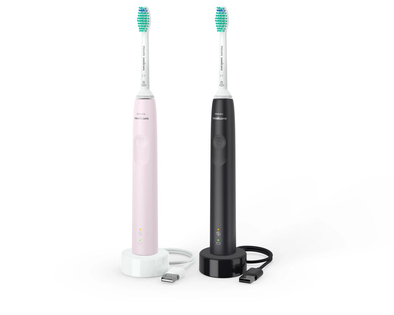 Philips Sonicare 3100 series 3100 series HX3675/15 2x Sonisk eltandbørste - Sort/Rose