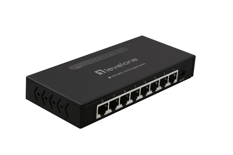 LevelOne GEU-0822 netværksswitch Ikke administreret Gigabit Ethernet (10/100/1000) Sort