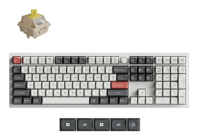 Keychron Q6 Ultra 8K tastatur Universel USB + RF Wireless + Bluetooth Hvid