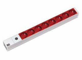 Bachmann 333.4101 strømforsyningsenhed (PDU) 8 AC stikkontakt(er) 1U Grå, Rød