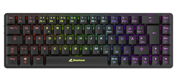 Sharkoon PureWriter W65 tastatur Spil RF trådløst QWERTZ Tysk Sort