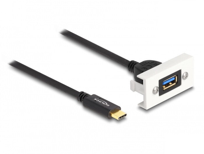 DeLOCK Easy 45 USB-kabel USB 3.2 Gen 2 (3.1 Gen 2) 1 m USB C USB A 10 Gbit/sek. Sort, Hvid