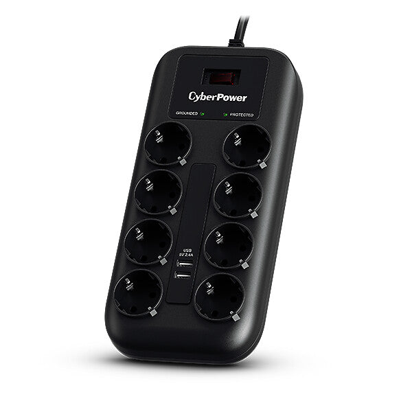 CyberPower P0820SUF0-DE overspændingsbeskytter Sort 8 AC stikkontakt(er) 200 - 250 V 1,8 m