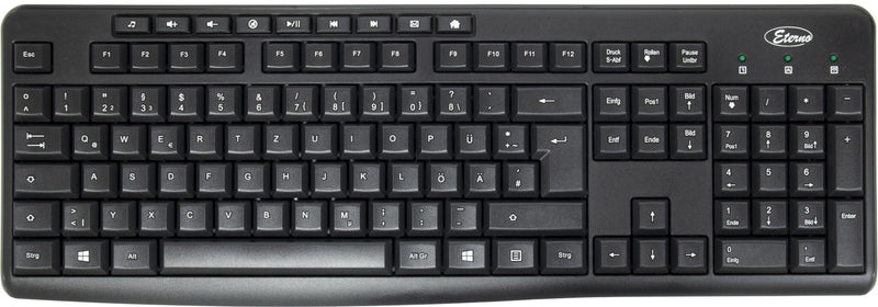 Inter-Tech 88884137 tastatur Mus inkluderet Hjemme/kontor USB QWERTZ Tysk Sort
