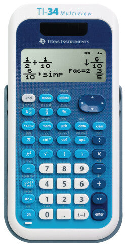 Texas Instruments TI-34 MultiView regnemaskine Lomme Videnskabelig Blå, Hvid