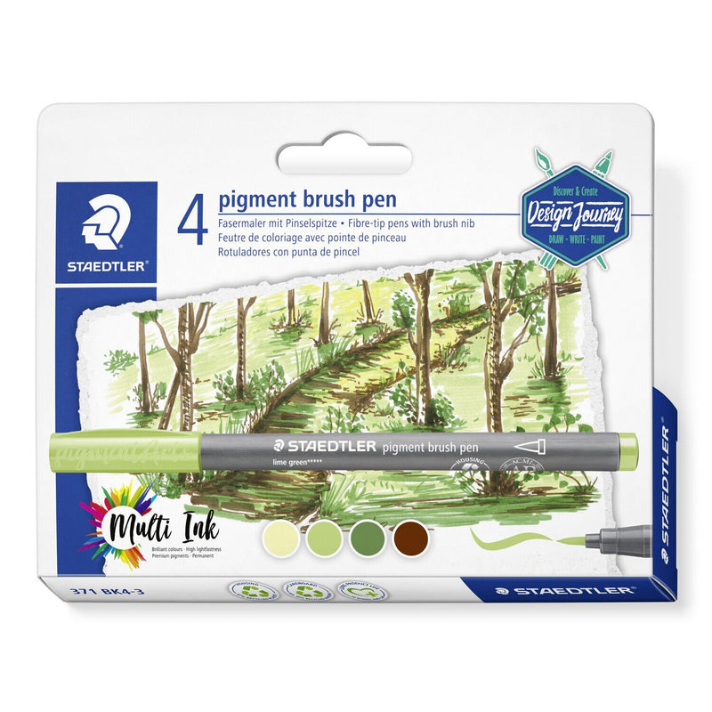 Staedtler pigment brush pen 371 filtpen Gul 1 stk
