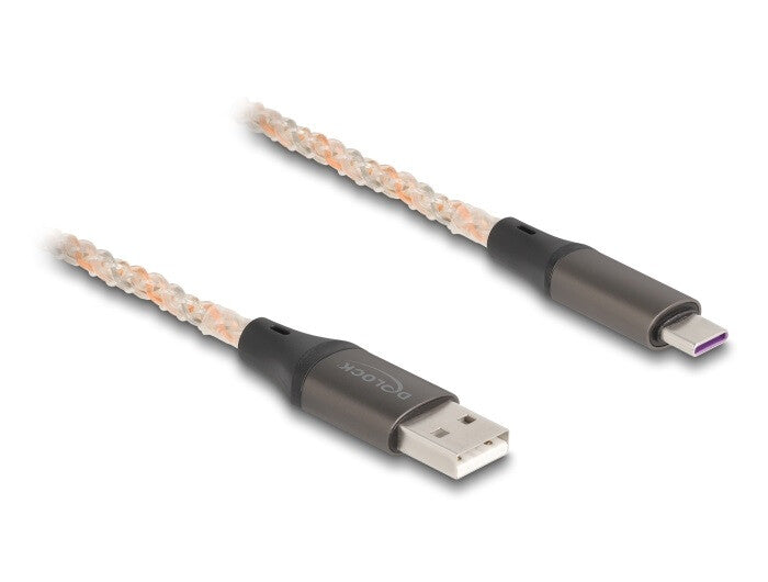 DeLOCK 88164 USB-kabel USB 2.0 1 m USB A USB C 0,48 Gbit/sek. Transparent