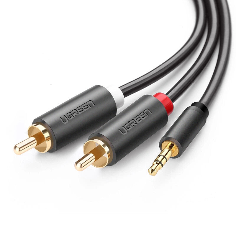 Ugreen 10513 lydkabel 5 m 2 x RCA 3.5mm Grå