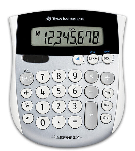 Texas Instruments TI-1795 SV regnemaskine Desktop Basis Sort, Sølv, Hvid