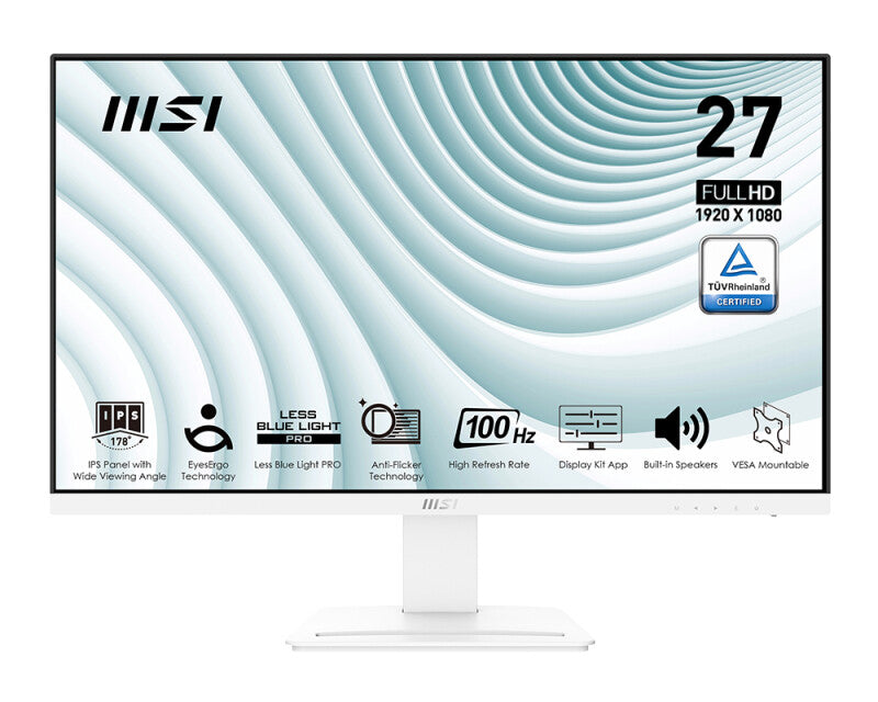 MSI Pro MP273AWDE computerskærm 68,6 cm (27") 1920 x 1080 pixel Fuld HD LCD Hvid