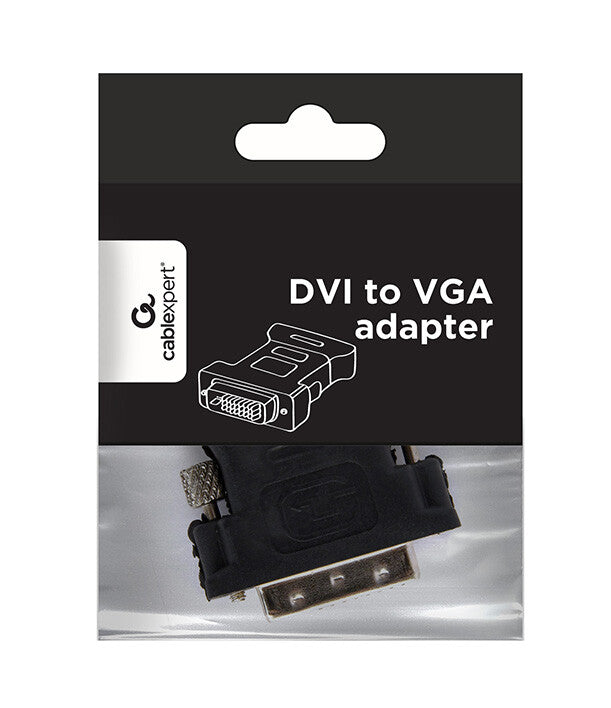 Gembird A-DVI-VGA-BK kabel kønsskifter DVI-A VGA 15-pin Sort, Metallic