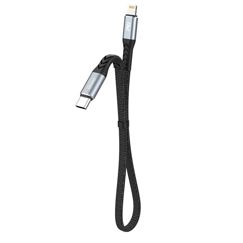 DUDAO USB-C to Lightning 20W PD 0.23m Cable Black - Kabel - Digital/Daten 0,23 m Sort