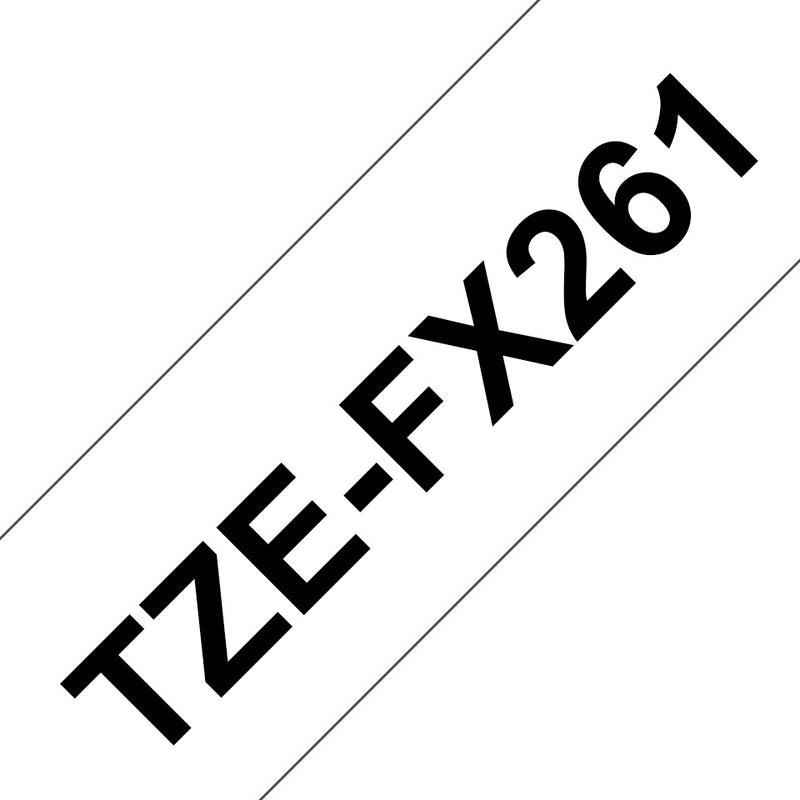 Brother TZE-FX261 etiketbånd Sort på hvid