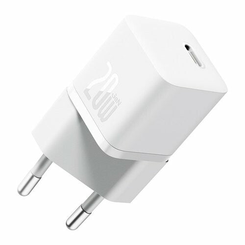 Baseus Gan5 Fast Charger(Mini) 1C 20W Smartphone, Universel Hvid Vekselstrøm Hurtig opladning Indendørs