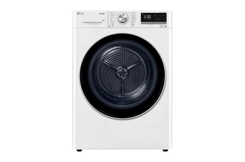 LG RH80V9AV3N tørretumbler Fritstående Front-læsning 8 kg Sort, Hvid