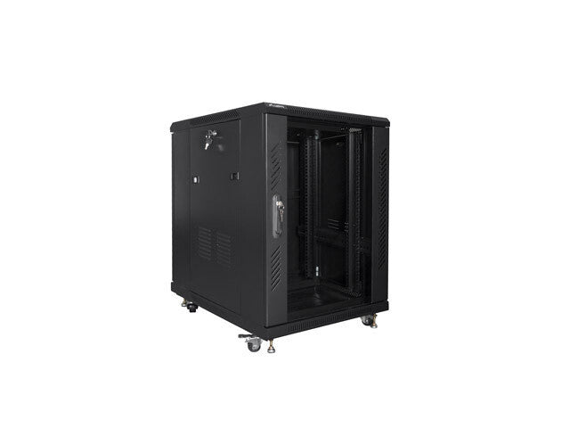 Lanberg FF01-6815-12B stativ 15U Fritstående reol Sort