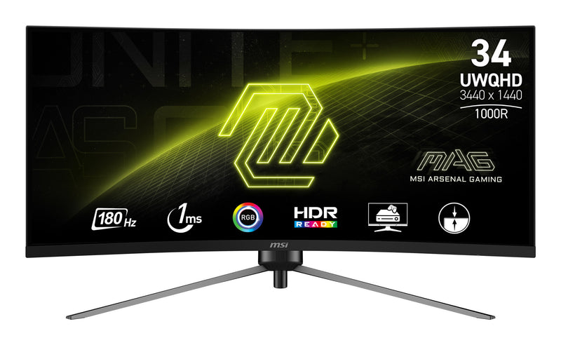 MSI MAG 345CQR computerskærm 86,4 cm (34") 3440 x 1440 pixel UltraWide Dual Quad HD Sort