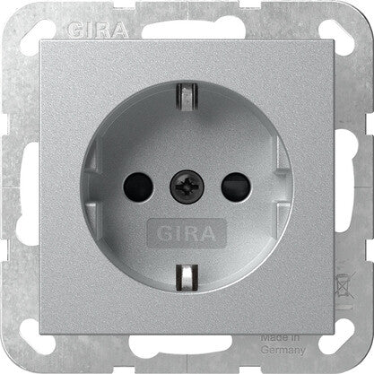 GIRA System 55 stikkontakt Schuko Aluminium