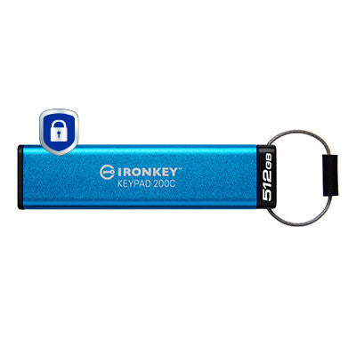 Kingston Technology IronKey 512GB USB-C Keypad 200C, FIPS 140-3 niveau 3 AES-256
