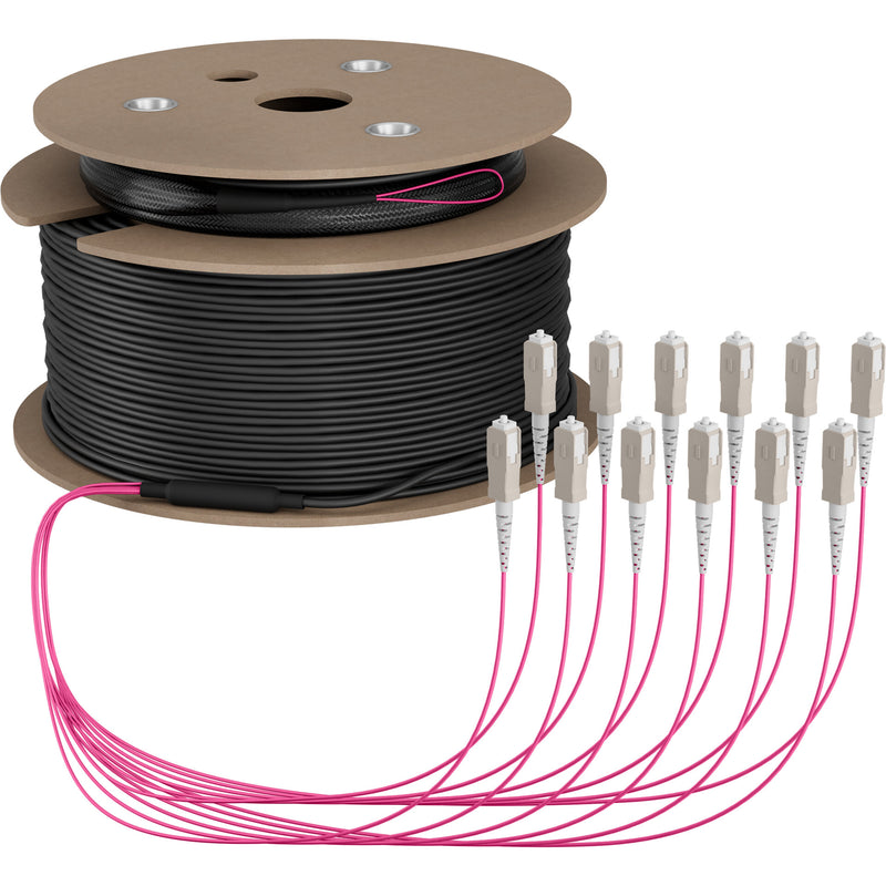 EFB Elektronik O8341S200OM4 InfiniBand og fiberoptisk kabel 200 m 12x SC U-DQ(ZN) BH Beige, Sort, Magenta