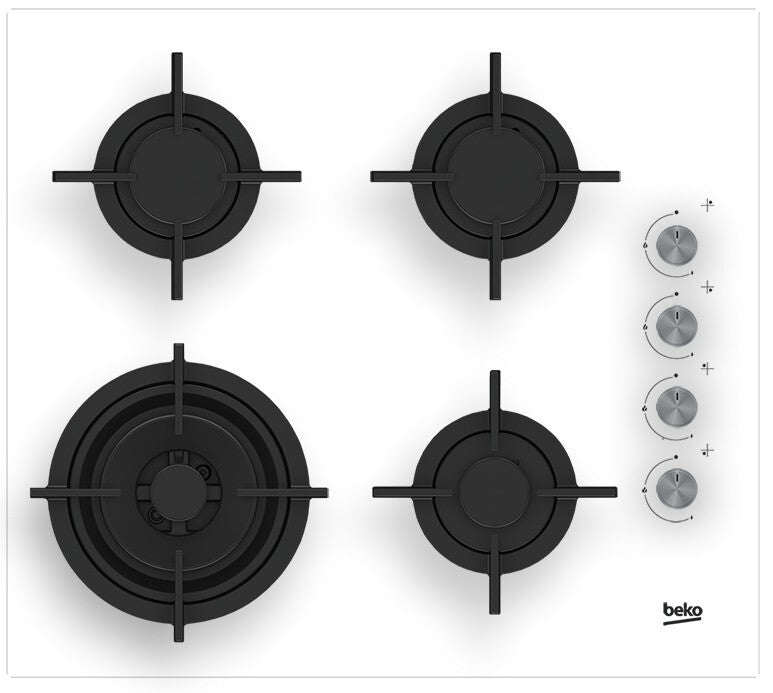 Beko HILW64122SW kogeplade Hvid Indbygget 60 cm Gaskomfur 4 zone(s)
