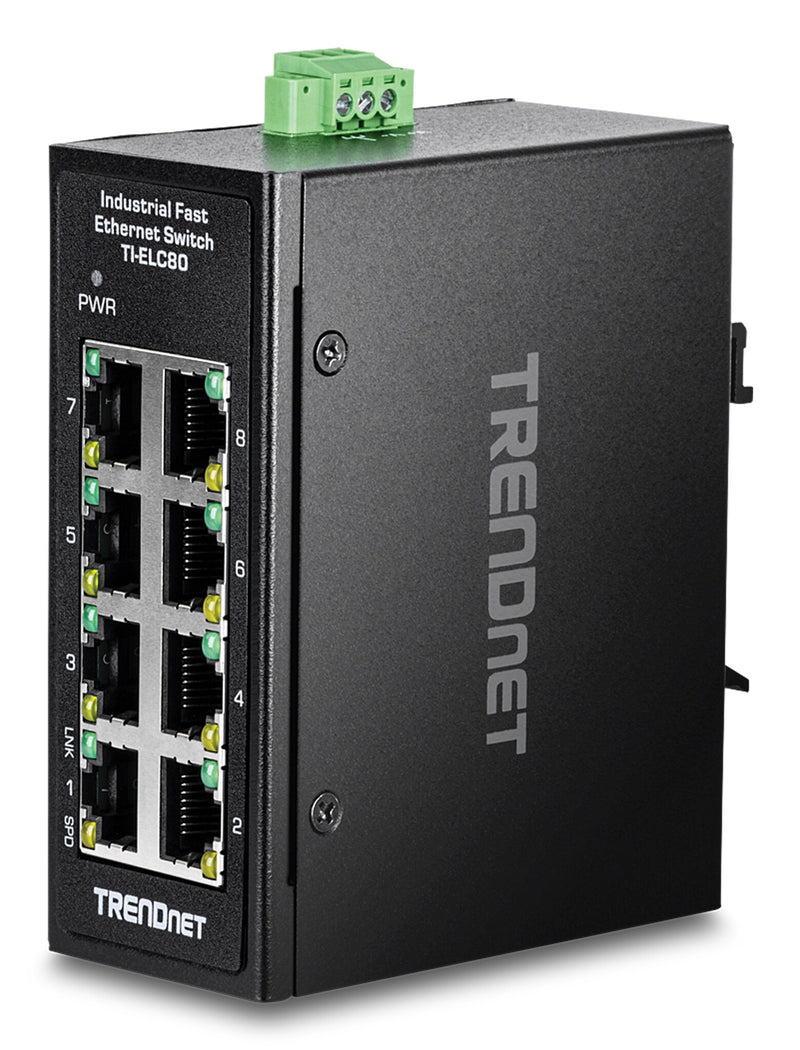 Trendnet TI-ELC80 netværksswitch Ikke administreret Fast Ethernet (10/100) Sort