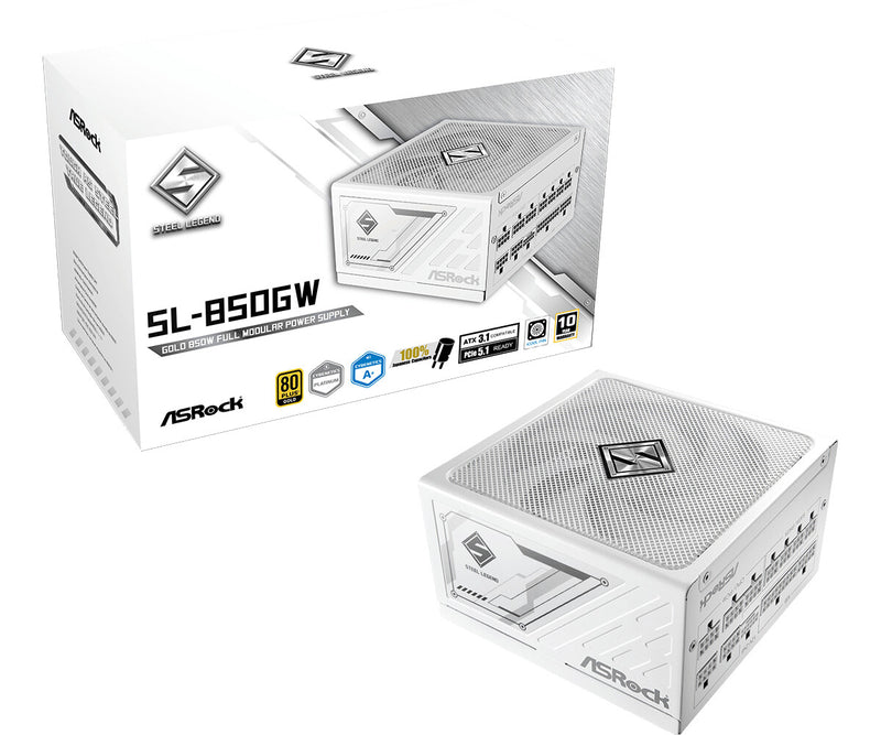 Asrock SL-850GW Steel Legend enhed til strømforsyning 850 W 20+4 pin ATX ATX Hvid
