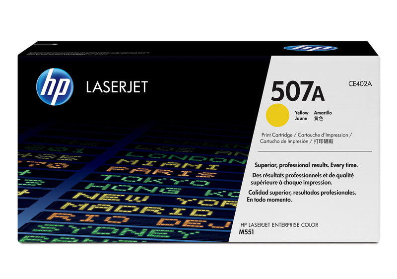 HP Original 507A LaserJet-tonerpatron, gul