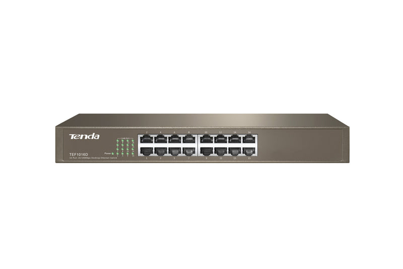 Tenda TEF1016D netværksswitch Ikke administreret Fast Ethernet (10/100) Grå