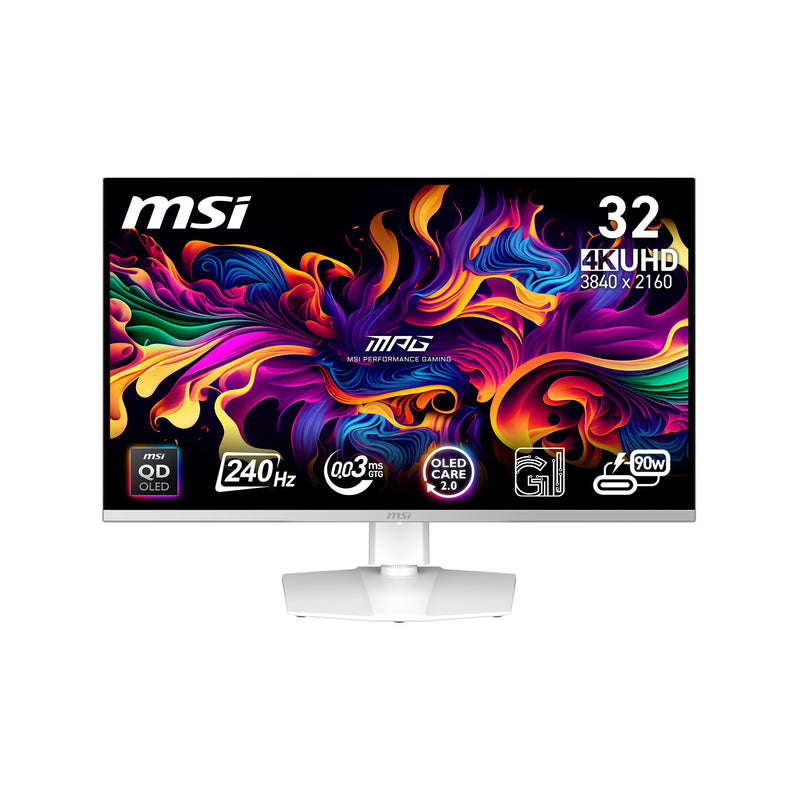 MSI MPG 321URXWDE QD-OLED computerskærm 80 cm (31.5") 3840 x 2160 pixel 4K Ultra HD Hvid
