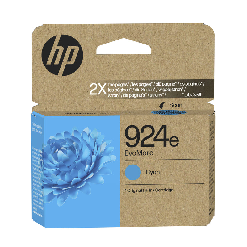 HP Original 924e EvoMore-blækpatron, cyan