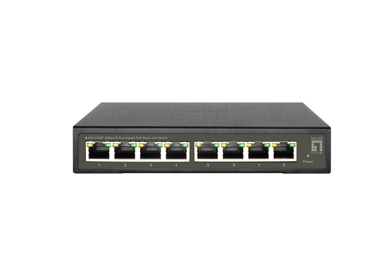 LevelOne GES-2108P netværksswitch Administreret L2 Gigabit Ethernet (10/100/1000) Strøm over Ethernet (PoE) Sort
