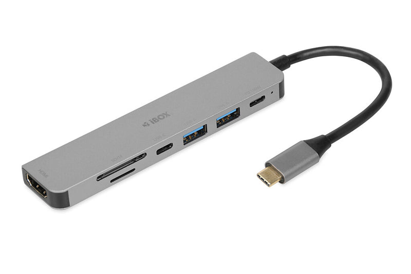 iBox IUH3SL4K interface hub USB Type-C 5000 Mbit/s Sølv