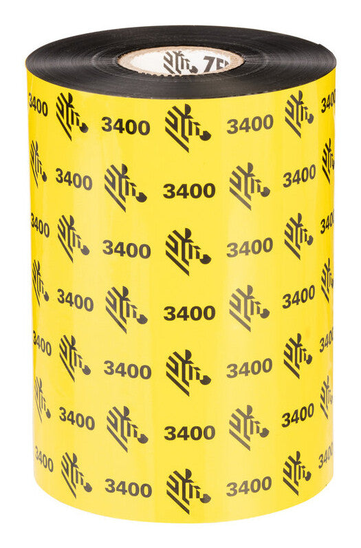 Zebra 3400 High Performance Wax-Resin varmebånd 450 m Sort