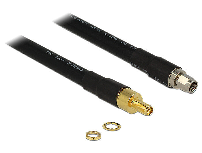 DeLOCK 13015 koaxial kabel CFD400, LLC400 3 m RP-SMA Sort